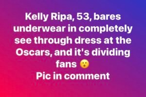 At 53, Kelly Ripa’s black gown on Oscars red carpet ignites reactions from fans