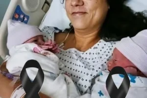 Mother puts both daughters inside the fir… See more.