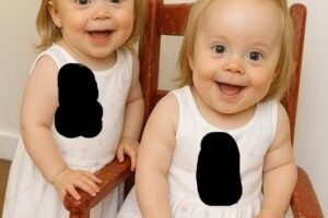 Young woman puts both babies inside the fir… See more