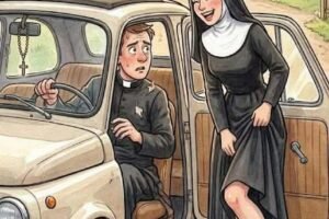 A priest offered a Nun a lift