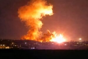 Trump posts clip of massive blast after