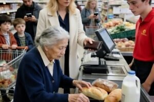 I paid for a struggling grandma at the grocery store — three days later, the clerk came to my door