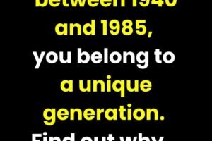 People born between 1940 and 1985 constitute a unique generation.