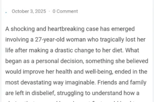 27 year old woman ends up DYing after deciding to eat only F… see more