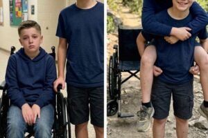 My 12-Year-Old Son Carried His Wheelchair-Bound Friend on His Back During a Camping Trip So He Wouldn’t Feel Left Out – The Next Day, the Principal Called Me and Said, ‘You Need to Rush to School Now’