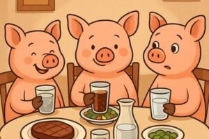 Three Little Pigs went out to dinner one night