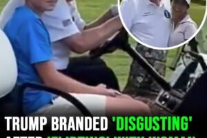 Trump branded ‘disgusting’ after ‘flirting’ with woman in front of teenage grandson on golf course