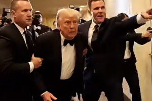 Chaos at White House Correspondents’ Dinner as gunman storms hotel, opens fire outside ballroom and Trump is evacuated