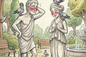 These two statues faced each other for many years.