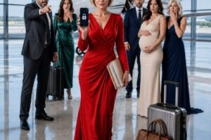 I came home after six months away, only to hear the receptionist say, “Your husband’s wife is already upstairs.” Everyone welcomed her like family. She wore my pearls, carried his child, and was about to fly off on a private trip. So before takeoff, I opened my phone… and froze every account.