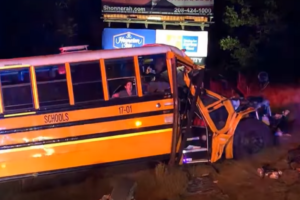 DEADLY HIGHWAY MASSACRE AS SCHOOL BUS FULL OF CHILDREN COLLIDES IN TERRIFYING CRASH