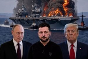 BREAKING: Shocking reports are circulating that a Russian Su-57 stealth fighter pilot has allegedly carried out a devastating strike on a U.S. aircraft carrier reportedly transporting more than 700 tanks.